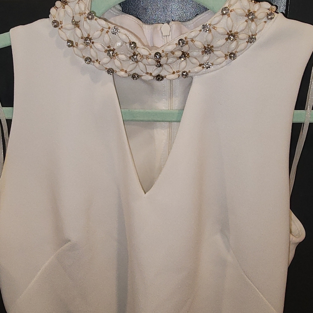 White Dress with Beaded Neck